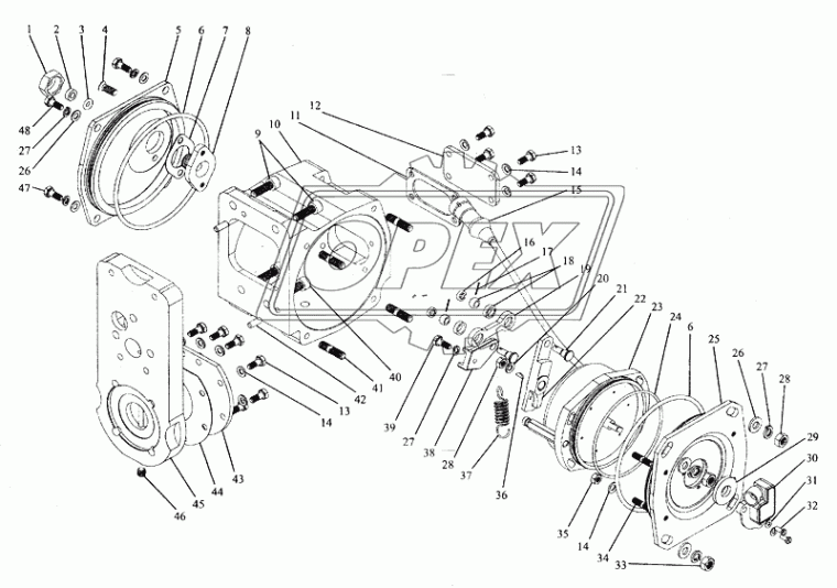 136.1110342-10 Тяга (алюм.) 63х20; 2отв.ф14рейки в сборе ЯЗДА